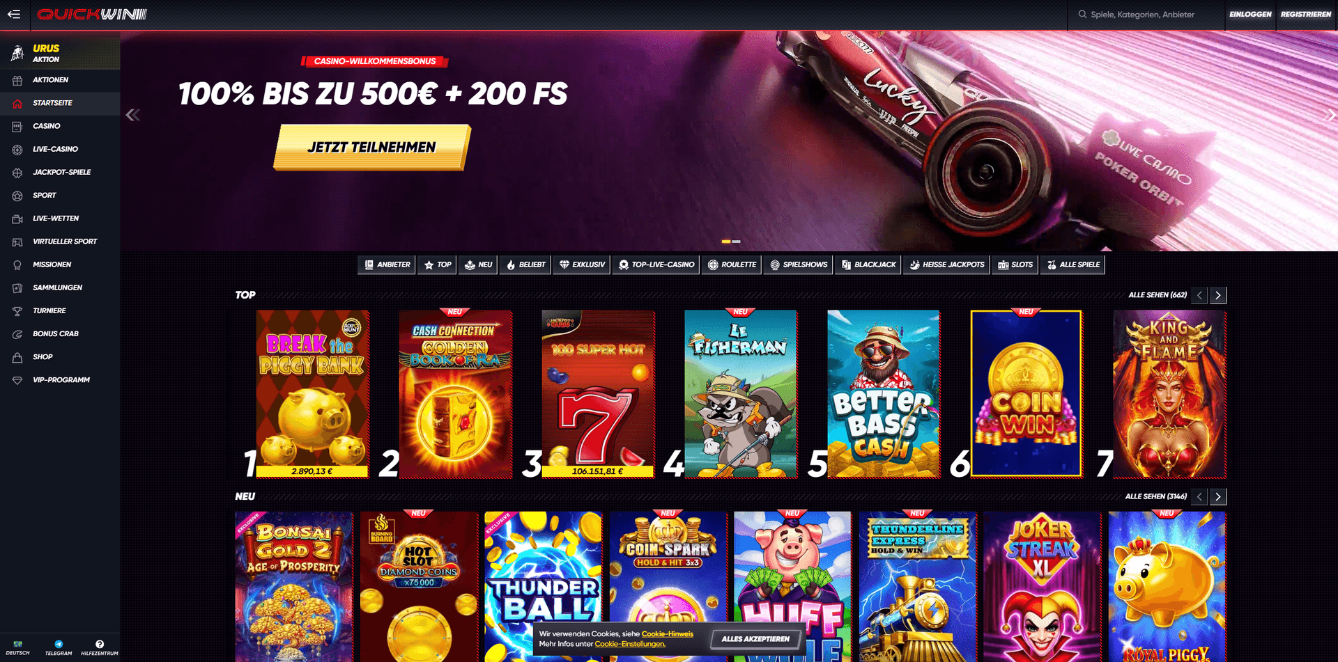 QuickWin Casino ohne OASIS